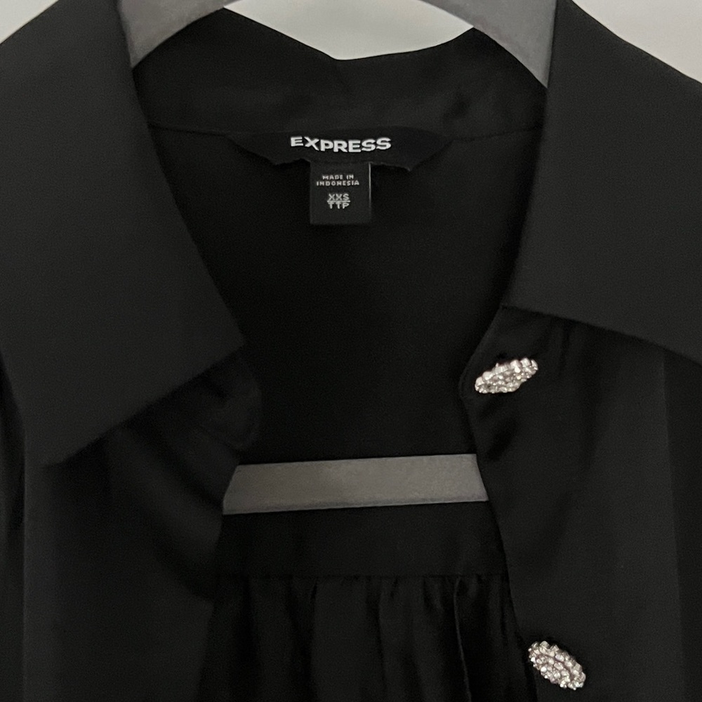 Express Button Down Blouse With Crystal Buttons - image 3